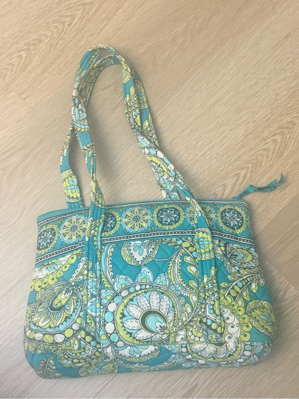 Vera bradley hand Bag in Teal and Yellow